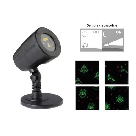 New Lamps Proiettore Laser 10W 230V con movimento 4 Decori