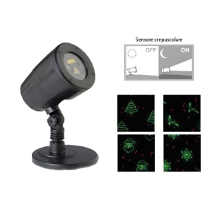 New Lamps Proiettore Laser 10W 230V con movimento 4 Decori