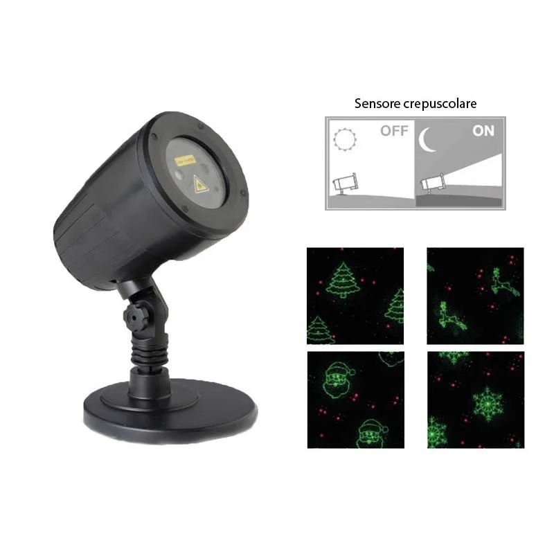 New Lamps Proiettore Laser 10W 230V con movimento 4 Decori