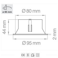 Lampo Black Gu10 Adjustable Round Recessed Downlight For LED