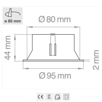 Lampo Black Gu10 Adjustable Round Recessed Downlight For LED