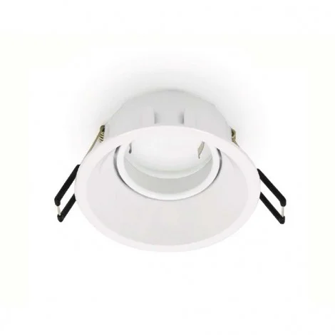 Lampo White Gu10 Adjustable Round Recessed Downlight For LED