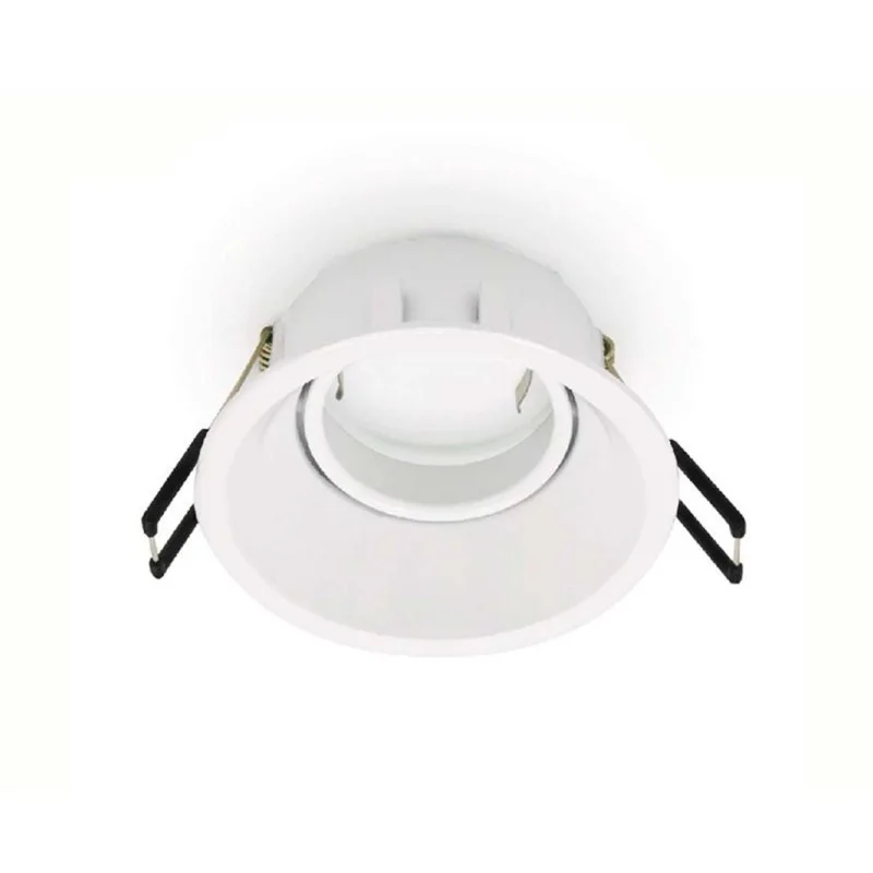 Lampo White Gu10 Adjustable Round Recessed Downlight For LED