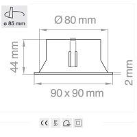 Lampo Black Gu10 Adjustable Square Recessed Downlight For LED