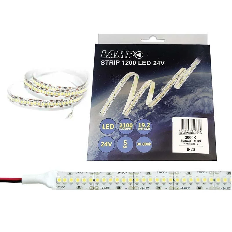 Lampo Strip LED 3528 240led/m 24V 19.2W/mt Reel 5 Meters 80W Lampo Strip LED 3528 240led/m 24V 19.2W/mt Reel 5 Meters 80W