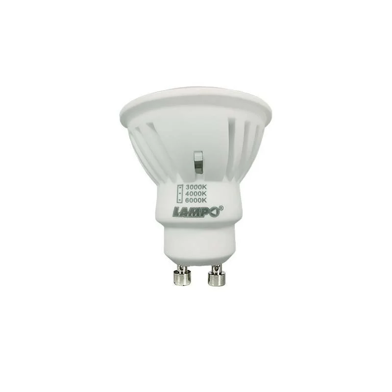 Lampo DIK LED GU10 Lampadina 10W TRICOLOR 240V 120°
