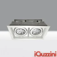 iGuzzini Deep Frame Minimal Bianco faro da incasso doppio 2x75W iGuzzini Deep Frame Minimal Bianco faro da incasso doppio 2x75W