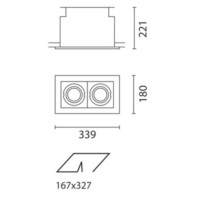 iGuzzini Deep Frame Minimal Bianco faro da incasso doppio 2x75W