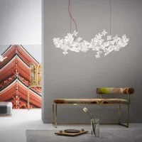 Slamp Hanami Suspension Large LED Dimmable Lamp By Adriano