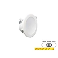 Lampo Faro SYDNEY 10W da Incasso Con Emergenza LED Tondo