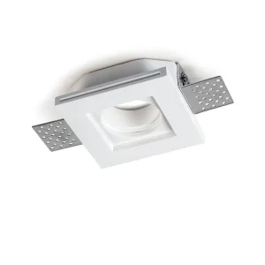 Lampo Faretto GU10 Da Incasso a Soffitto In Gesso Piatto