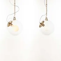 Artemide Miconos Dimmable Suspension Lamp in Crystal By Ernesto