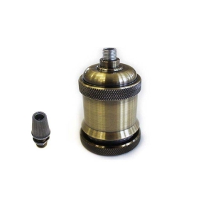 Portalampada Vintage E27 in Ottone Bronzo con ghiera