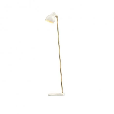 Louis Poulsen VL38 Floor Lamp White and Brass By Vilhelm