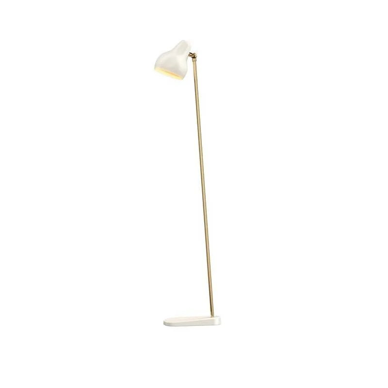 Louis Poulsen VL38 Floor Lamp White and Brass By Vilhelm Louis Poulsen VL38 Floor Lamp White and Brass By Vilhelm