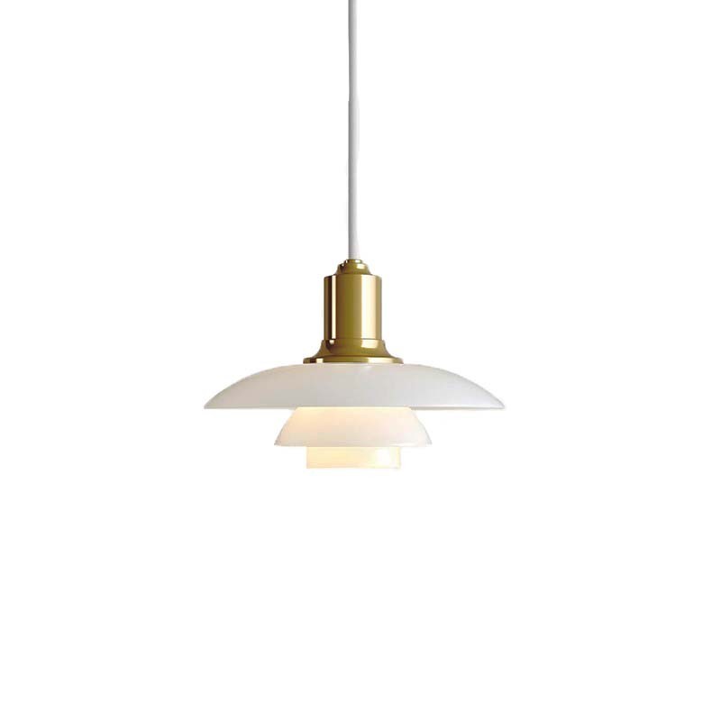 Louis Poulsen PH 2/1 Suspension in Blown White Opal Glass By