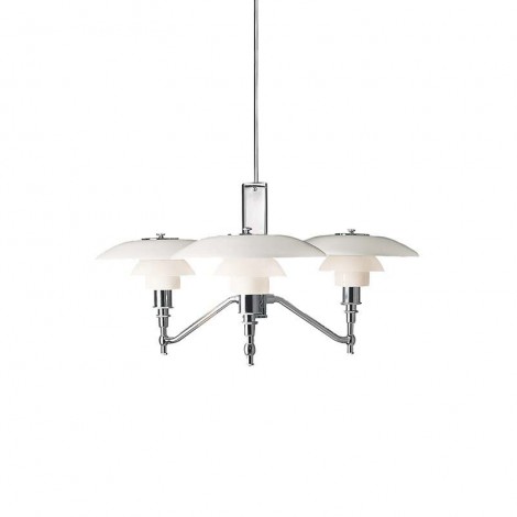 Louis Poulsen PH 2/1 Rigid Triple Suspension in Blown White