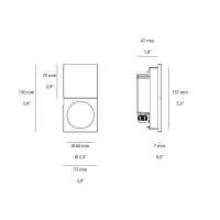 Flos The Block Of Light LED Semi-recessed Wall Spotlight for