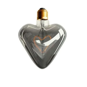 LED Curved Vintage Lamp HEART filament E27 5W 2000K 150lm Smoky