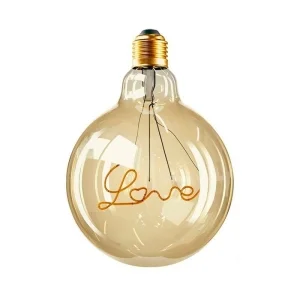 LED Curved Vintage Lamp Globe D.125 LOVE E27 5W 2000K 250lm