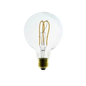LED Curved Vintage Lamp Globe D.95 E27 5W 2200K 280lm Clear
