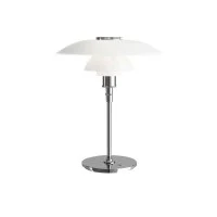 Louis Poulsen PH 4½-3½ Glass Table Chrome Lamp with Diffused