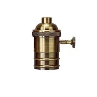 Portalampada E27 Vintage Ottone Brunito Bronzo con Interruttore Portalampada E27 Vintage Ottone Brunito Bronzo con Interruttore