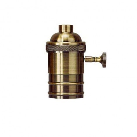 E27 Vintage Burnished Brass Lamp Holder with Switch