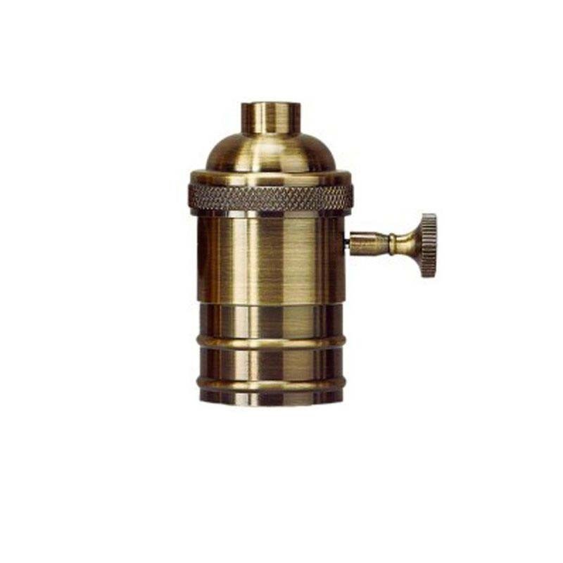 E27 Vintage Burnished Brass Lamp Holder with Switch