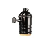 Portalampada E27 vintage nero black con interruttore Portalampada E27 vintage nero black con interruttore