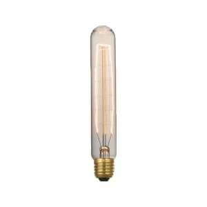 Lampadina Vintage tubo 25W 185mm E27 filamento carbonio