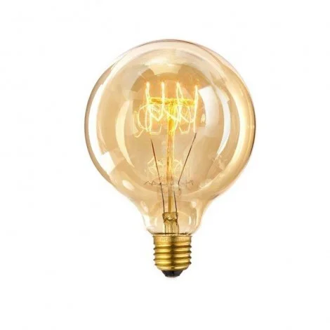 Lampadina vintage g125 60w globo stile e27 filamento carbonio