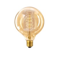 Lampadina vintage g125 40w globo spirale e27 filamento carbonio