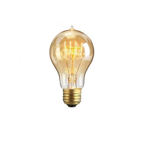 Lampadina vintage a60 60w goccia e27 filamento carbonio