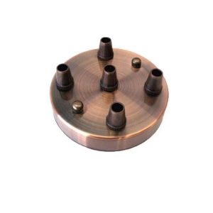 Rosone da soffitto parete Rosetta con 5 uscite colore rame