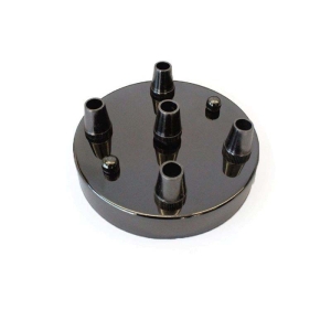 Rosone da soffitto parete Rosetta con 5 uscite colore nero