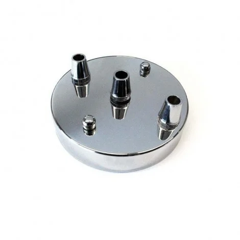 Rosone da soffitto parete Rosetta con tre uscite color argento