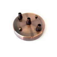 Rosette wall ceiling rose with three output copper