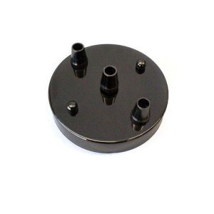 Rosone da soffitto parete Rosetta con tre uscite color nero