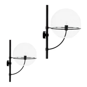 Oluce Lyndon Wall Lamp With Metal Structure Transparent Globes