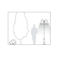 Sovil Lampara Palo Three Lights E27 Floor Lamp In Aluminum For