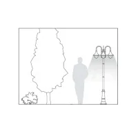 Sovil Lampara Palo Three Lights E27 Floor Lamp In Aluminum For