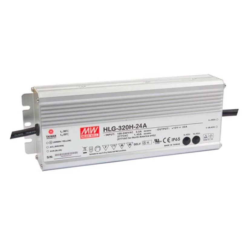 Meanwell Power Supply HLG-320H-24A 320W 24V IP65 13.34A LED Meanwell Power Supply HLG-320H-24A 320W 24V IP65 13.34A LED