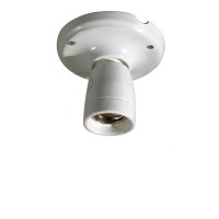 White Ceramic Ceiling or Wall Lamp with Lamp holder in Vintage