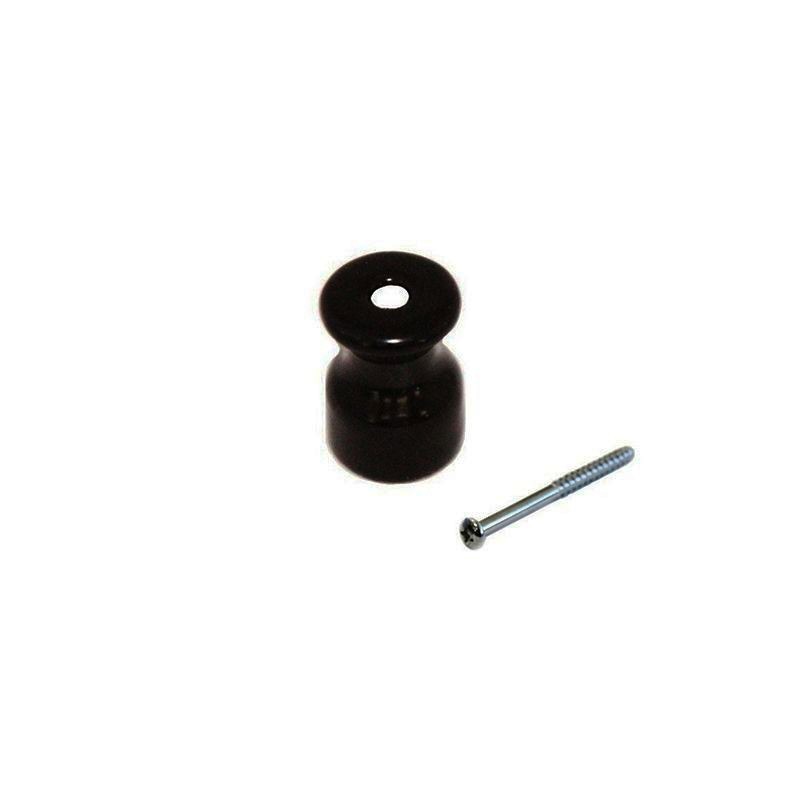 Isolatore Milano in Ceramica Nero 22 x 16 mm con vite e Isolatore Milano in Ceramica Nero 22 x 16 mm con vite e