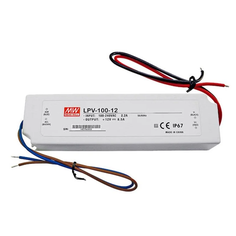 Meanwell Power Supply LPV-100-12 100W 12V 8.5A IP67 LED Meanwell Power Supply LPV-100-12 100W 12V 8.5A IP67 LED