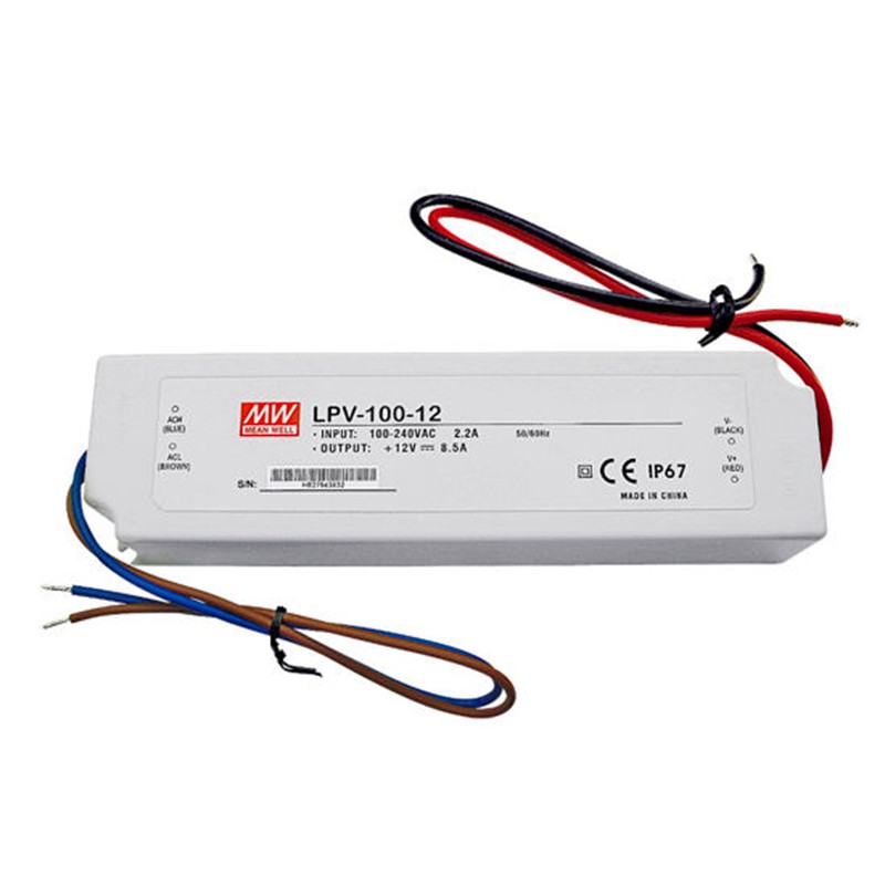 teens Roadblock limit Meanwell Power Supply LPV-100-12 100W 12V 8.5A IP67 LED Constant