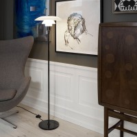 Louis Poulsen PH 3½-2½ Floor Lamp in Opal Glass By Poul