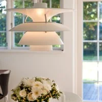 Louis Poulsen PH 5-4½ White Suspension Lamp By Poul Henningsen
