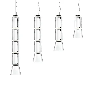 Flos Noctambule Led Suspension Glass Low Cylinder and Cone by